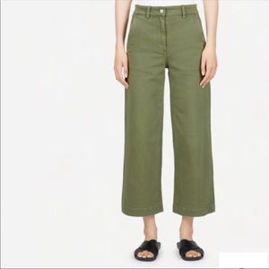 Everlane The Wide Leg Crop Pant Surplus Green